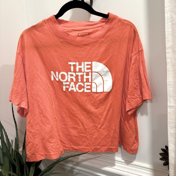 The North Face Women Half Dome Cropped T-Shirt Brilliant Coral Size Xl - Picture 3 of 8